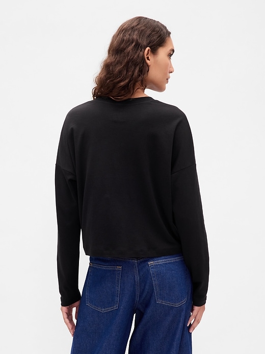 Image number 3 showing, Supima® Cotton Oversized Crop T-Shirt