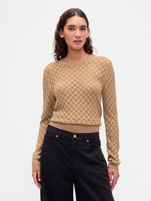 Image number 1 showing, Pointelle Sweater