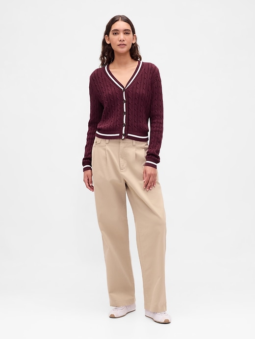 Image number 2 showing, 100% Cotton Cable-Knit Cardigan