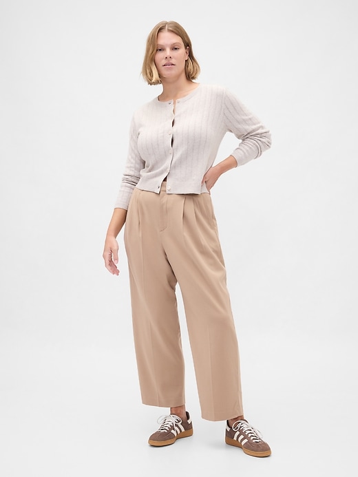 Image number 5 showing, 365 High Rise Brushed Twill Taper Ankle Trousers