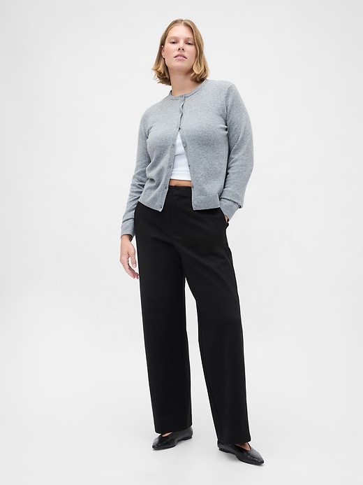 Image number 5 showing, High Rise Double Knit Wide-Leg Pants