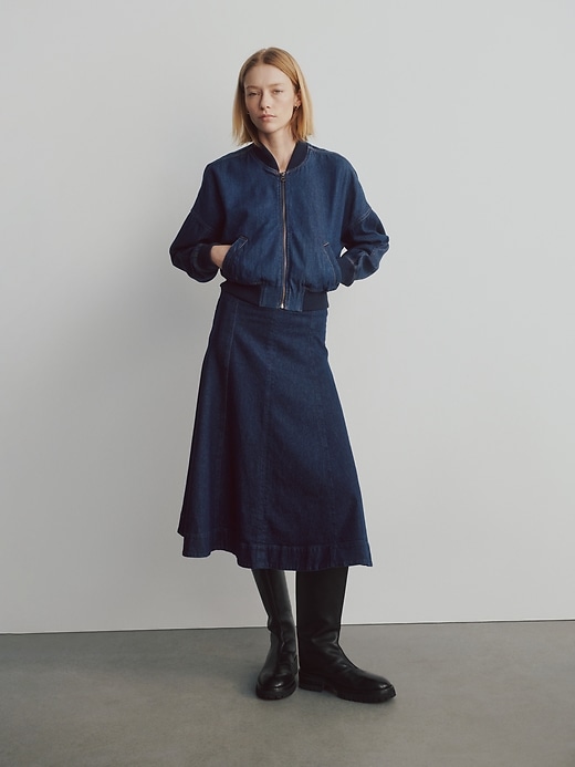 Image number 7 showing, UltraSoft Denim Bomber Jacket