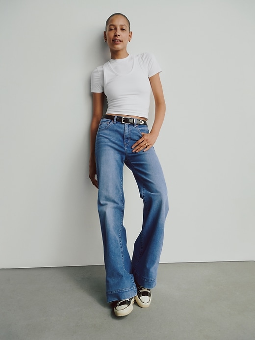 Image number 8 showing, High Rise Relaxed Flare Jeans
