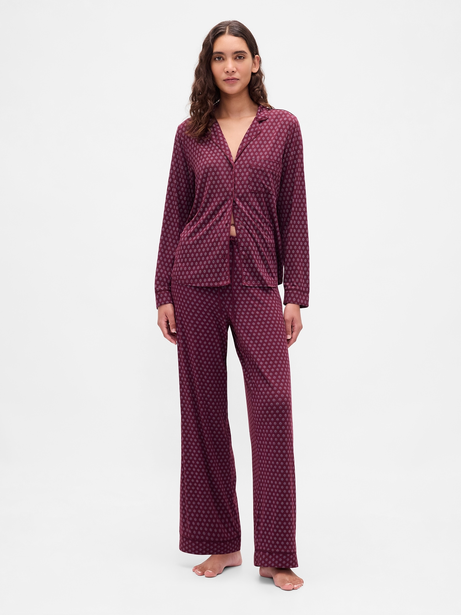 Softest Modal PJ Pants - Burgundy Purple Print