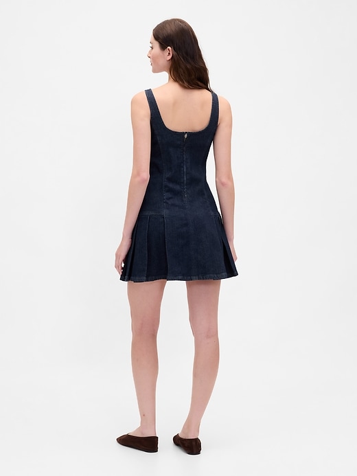 Image number 2 showing, Denim Side Pleat Mini Dress