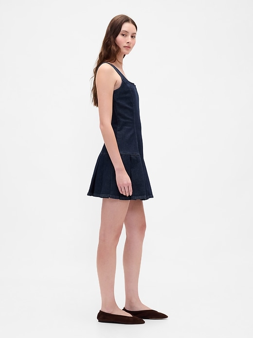 Image number 3 showing, Denim Side Pleat Mini Dress
