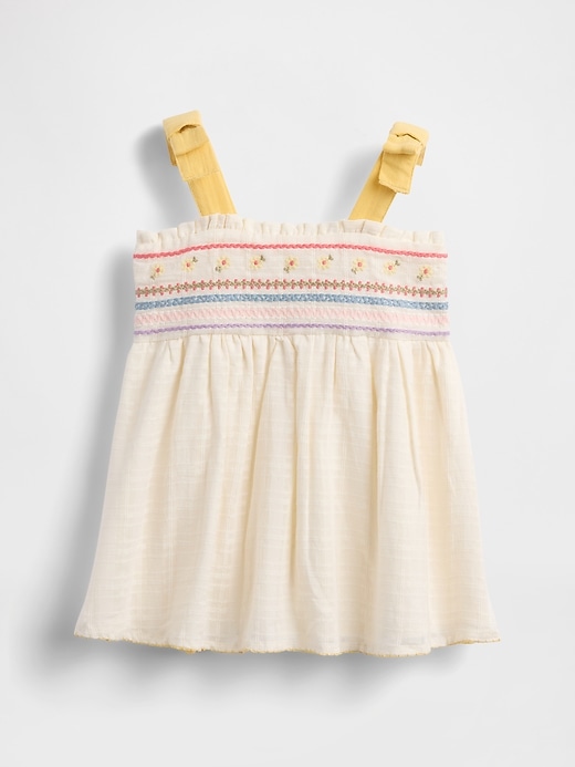Image number 1 showing, Baby Embroidered Tie-Shoulder Dress