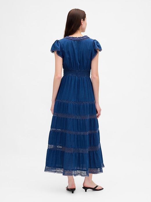 Image number 2 showing, Lace-Trim Midi Dress