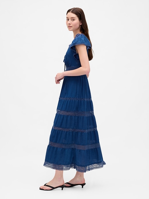 Image number 3 showing, Lace-Trim Midi Dress