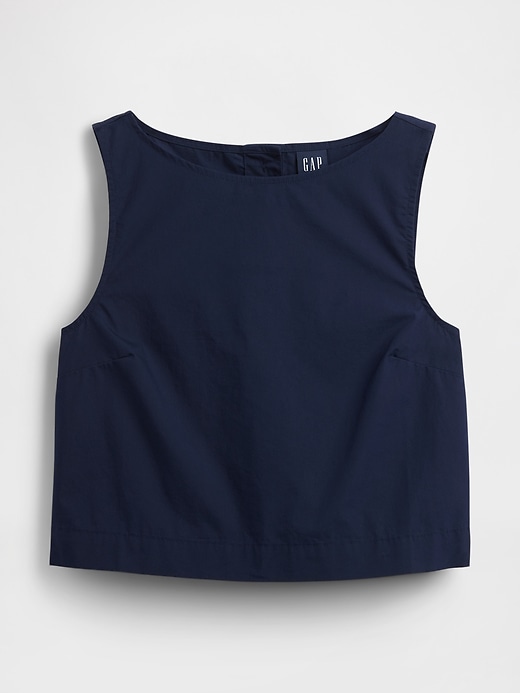 Image number 5 showing, Poplin Boatneck Shell Tank Top