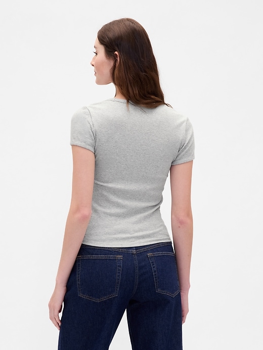 Image number 3 showing, Modern Compact Rib Scoop Crop T-Shirt