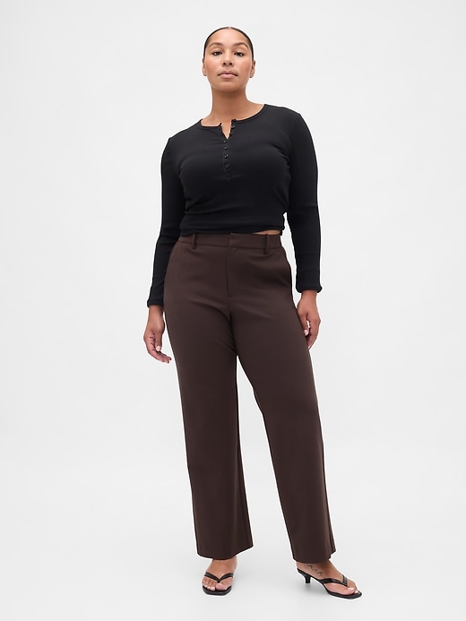 Image number 5 showing, High Rise Double Knit Wide-Leg Pants