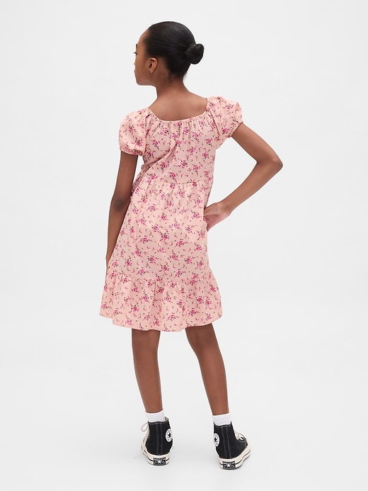 Image number 3 showing, Kids Puff-Sleeve Tiered Dress