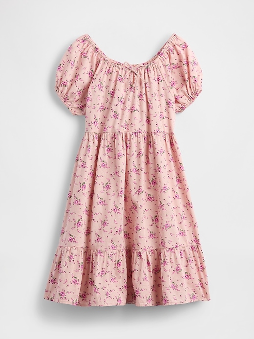 Image number 2 showing, Kids Puff-Sleeve Tiered Dress
