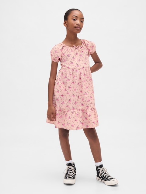 ROBE ÉTAGÉE À MANCHES BOUFFANTES POUR ENFANT