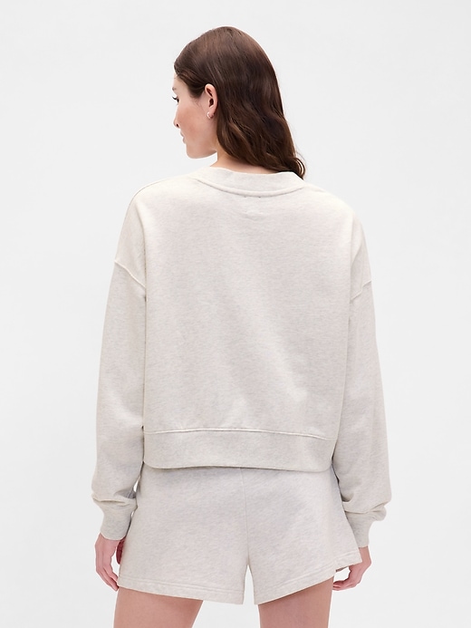 Image number 3 showing, French Terry V-Neck Crop Sweatshirt