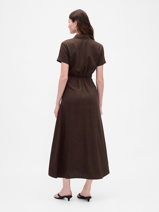Image number 2 showing, Linen-Blend Midi Shirtdress