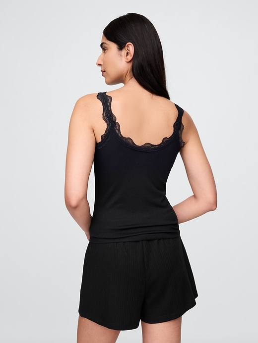 Image number 4 showing, Mini Rib Lace PJ Tank Top
