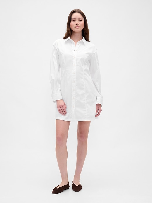 Image number 1 showing, Organic Cotton Poplin Mini Shirtdress