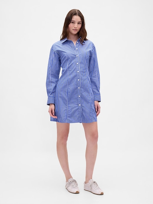 Image number 1 showing, Organic Cotton Poplin Mini Shirtdress