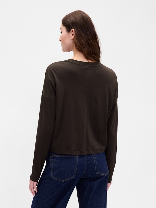 Image number 3 showing, Supima® Cotton Oversized Crop T-Shirt
