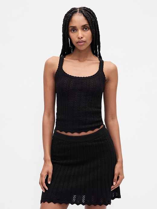 Image number 1 showing, 100% Cotton Pointelle Tank Top