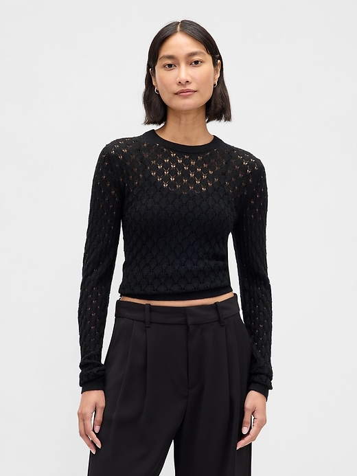 Image number 1 showing, Pointelle Sweater