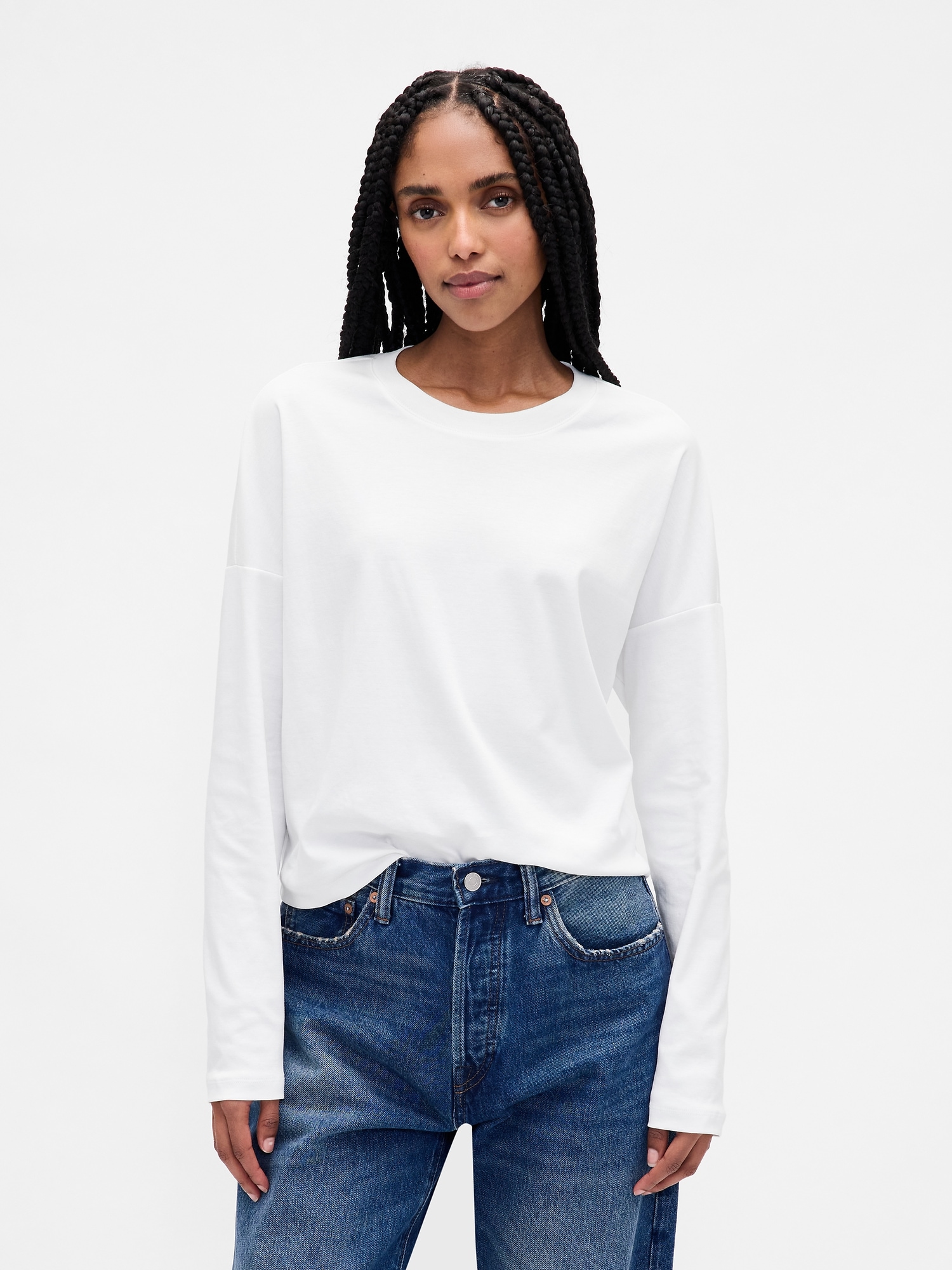Supima® Cotton Oversized Crop T-Shirt
