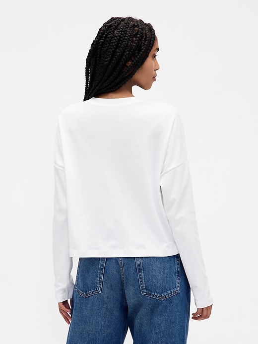 Image number 3 showing, Supima® Cotton Oversized Crop T-Shirt