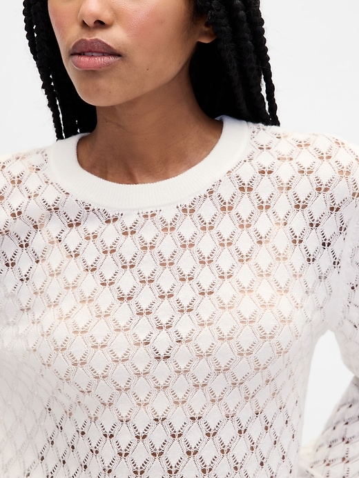 Image number 4 showing, Pointelle Sweater