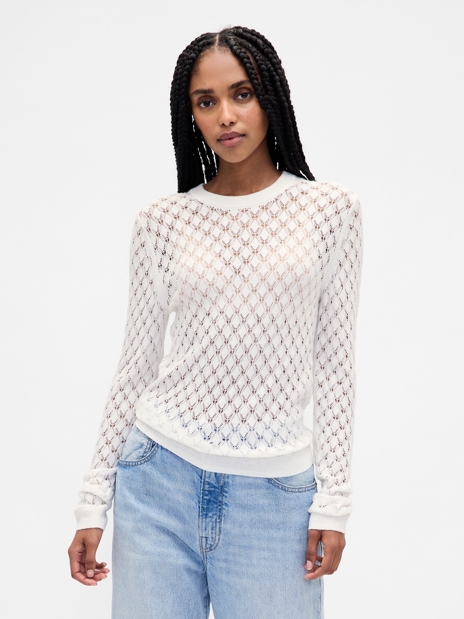 Pointelle Sweater