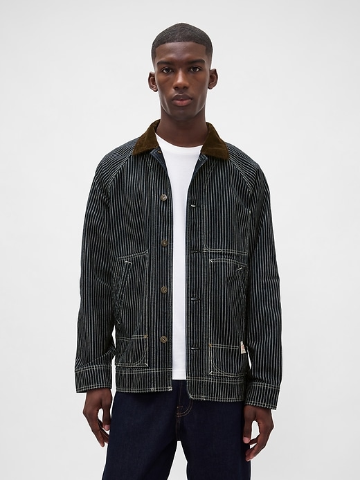 Image number 1 showing, Denim Stripe Chore Jacket