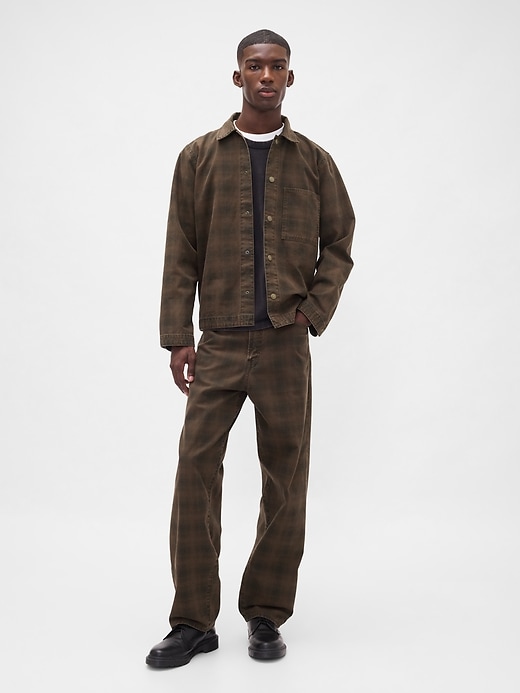 Image number 1 showing, Plaid Canvas Baggy Jeans