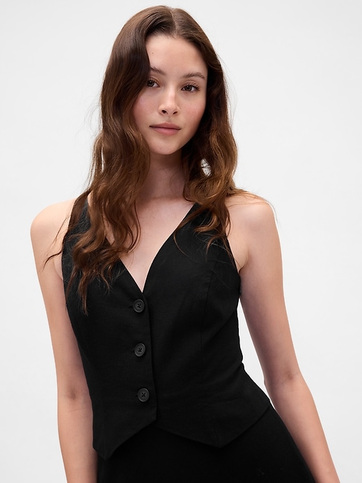 Image number 8 showing, Linen-Blend Vest Maxi Dress