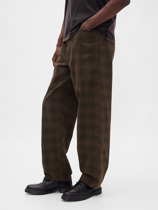 Image number 3 showing, Plaid Canvas Baggy Jeans