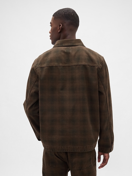 Plaid Canvas Denim Overshirt