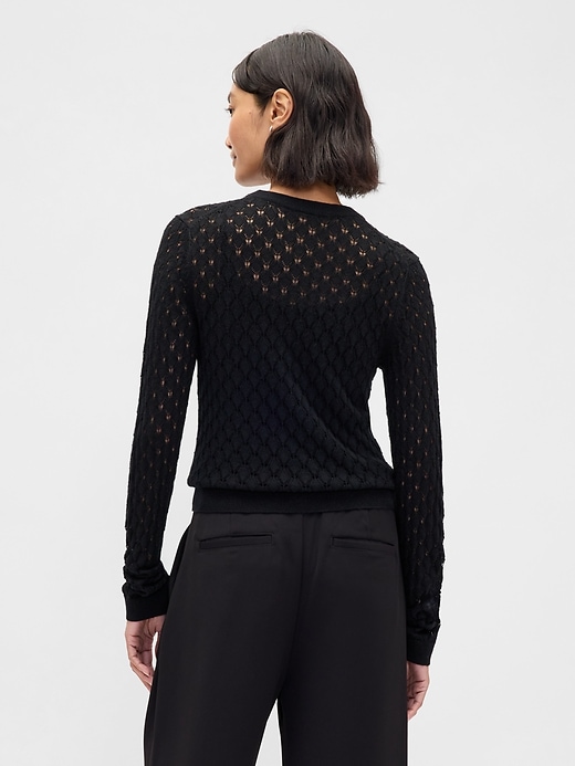 Image number 3 showing, Pointelle Sweater
