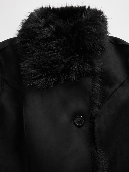 Image number 5 showing, Vegan Suede & Faux Fur Jacket