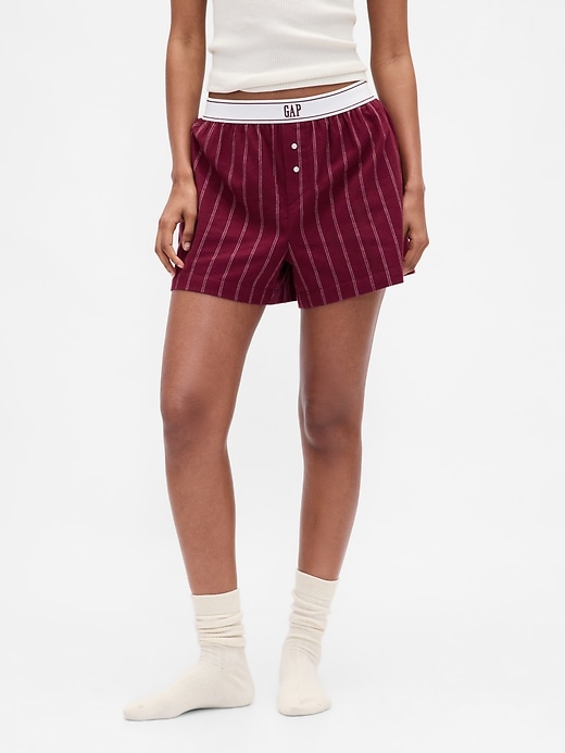 L'image numéro 2 présente Boxeur en flanelle à logo