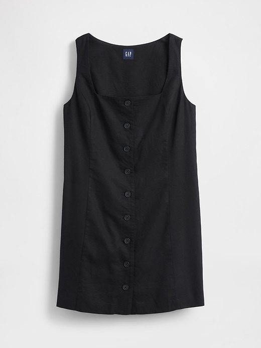 Image number 7 showing, Linen-Blend Button-Front Mini Dress