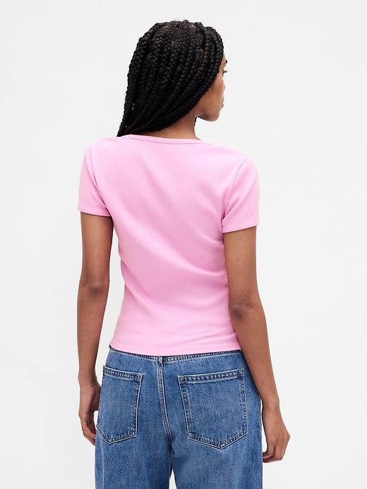 Image number 3 showing, Modern Compact Rib Scoop Crop T-Shirt