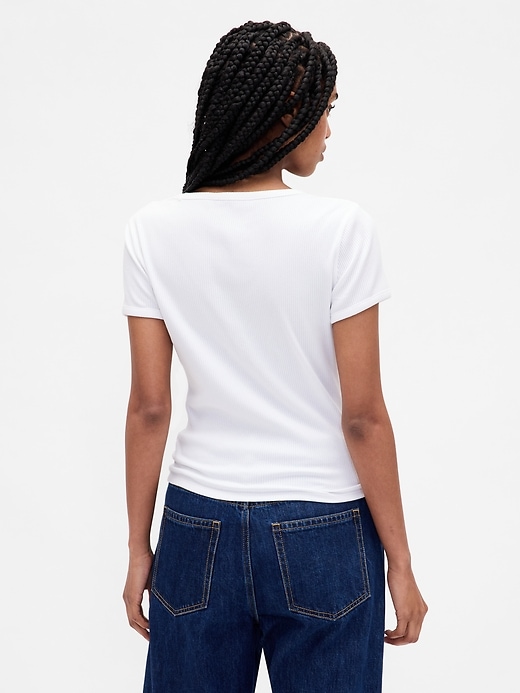 Image number 3 showing, Modern Compact Rib Scoop Crop T-Shirt