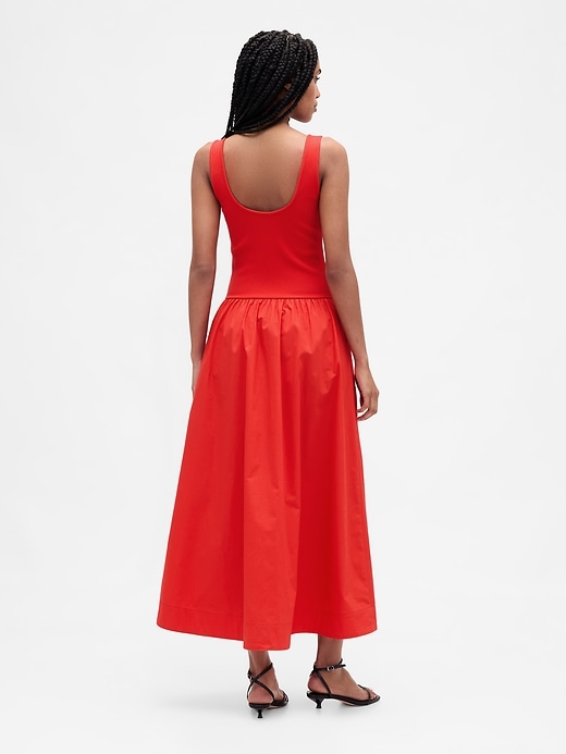 Image number 2 showing, Mixed Media Drop-Waist Maxi Dress