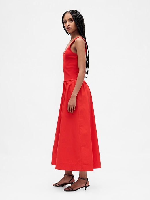 Image number 3 showing, Mixed Media Drop-Waist Maxi Dress