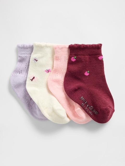 Image number 1 showing, Baby & Toddler Quarter Crew Socks (4-Pack)