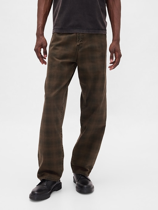 Image number 2 showing, Plaid Canvas Baggy Jeans