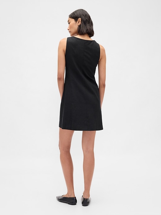Image number 2 showing, Linen-Blend Button-Front Mini Dress