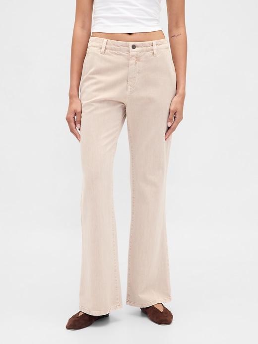 Image number 2 showing, Low Rise Relaxed Flare Khakis
