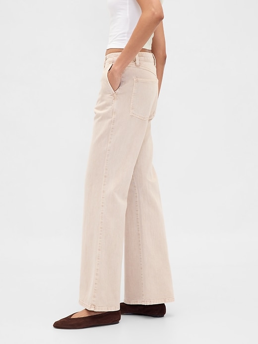 Image number 3 showing, Low Rise Relaxed Flare Khakis