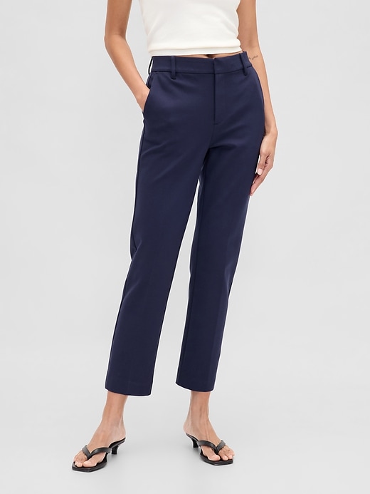 Image number 2 showing, High Rise Double Knit Slim Crop Pants